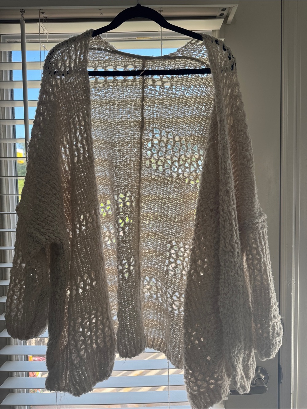 Free People XS Open Knit Cream Women's Cardigan Sweater